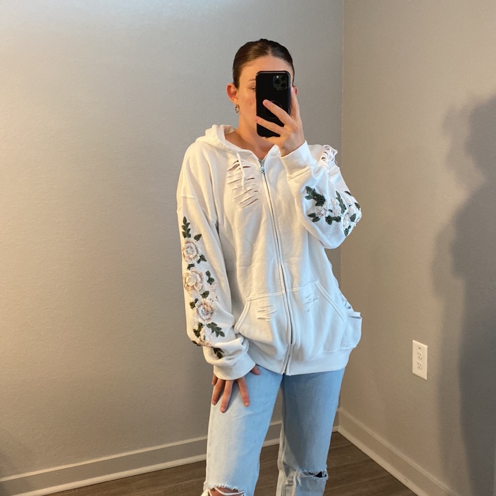 LF Carmar Rose embroidered zip up